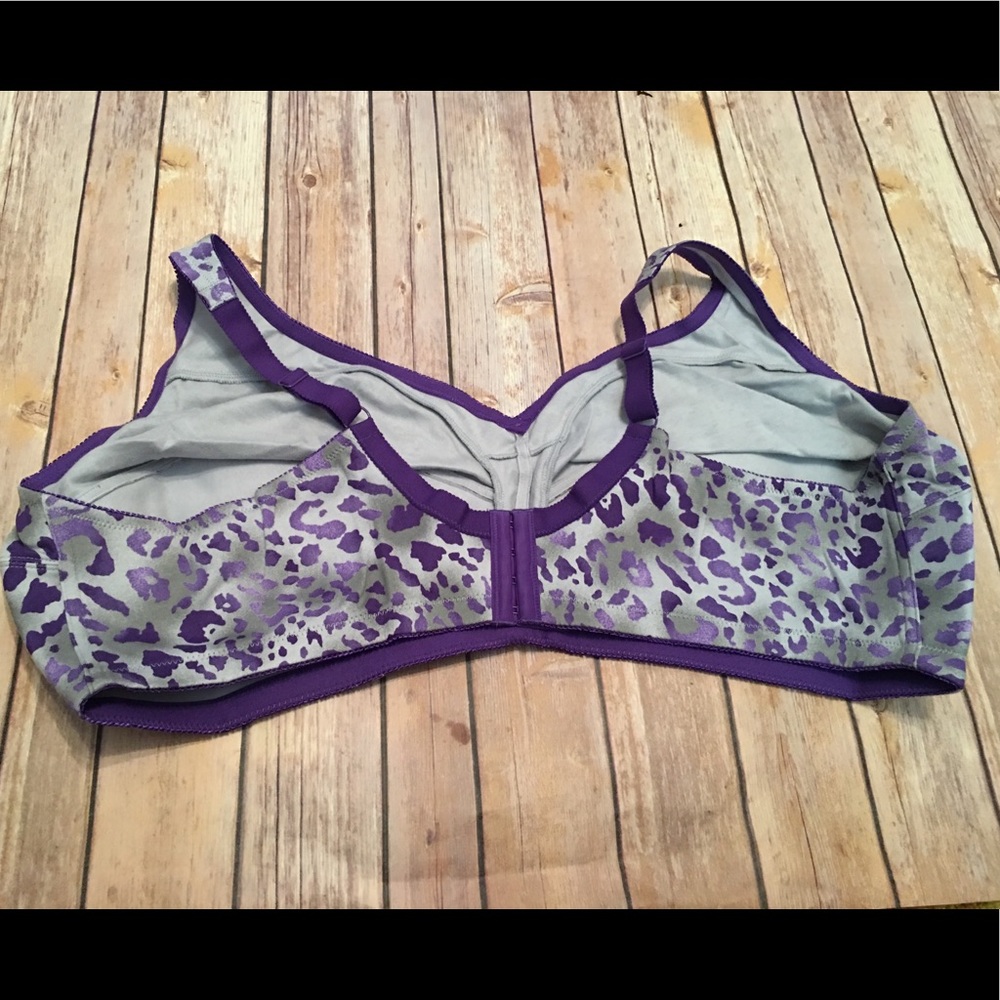 NWOT: Comfort Choice Silver/Purple Bra 54DD - Picture 2 of 4